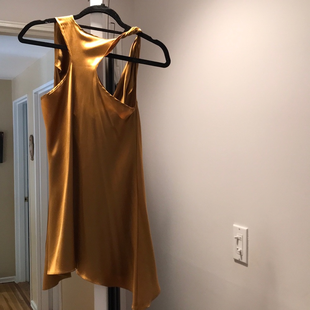 Gold silk cowl neck blouse ! Worn only twice!! - Picture 4 of 4